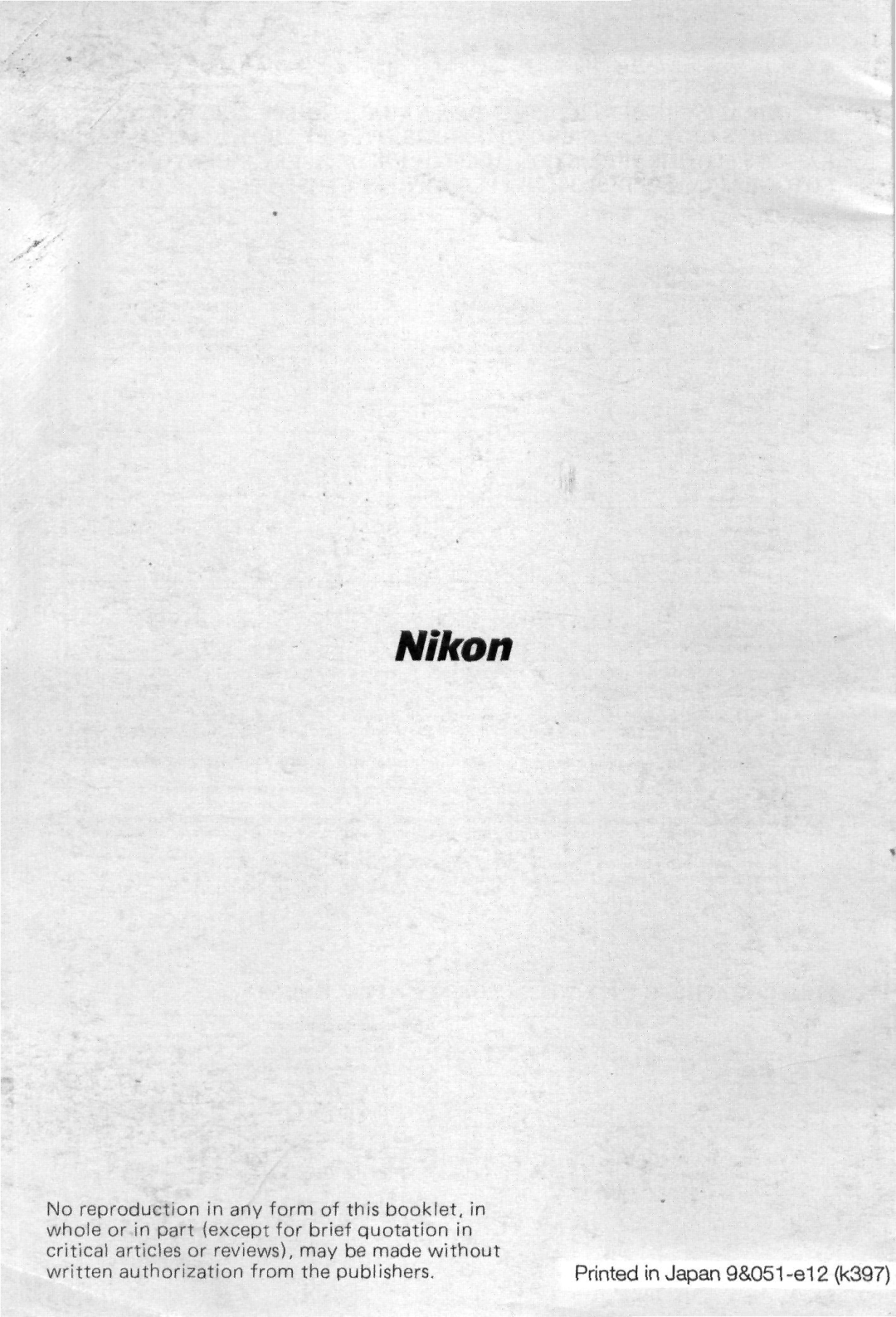 Nikon Nikkor ED 400mm f/2.8 IF, 2171 instruction manual Nikon 