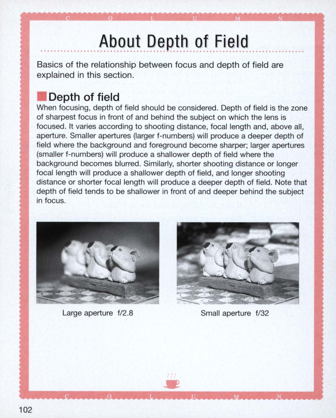 Nikon Nikon N75 instruction manual Depth of field 