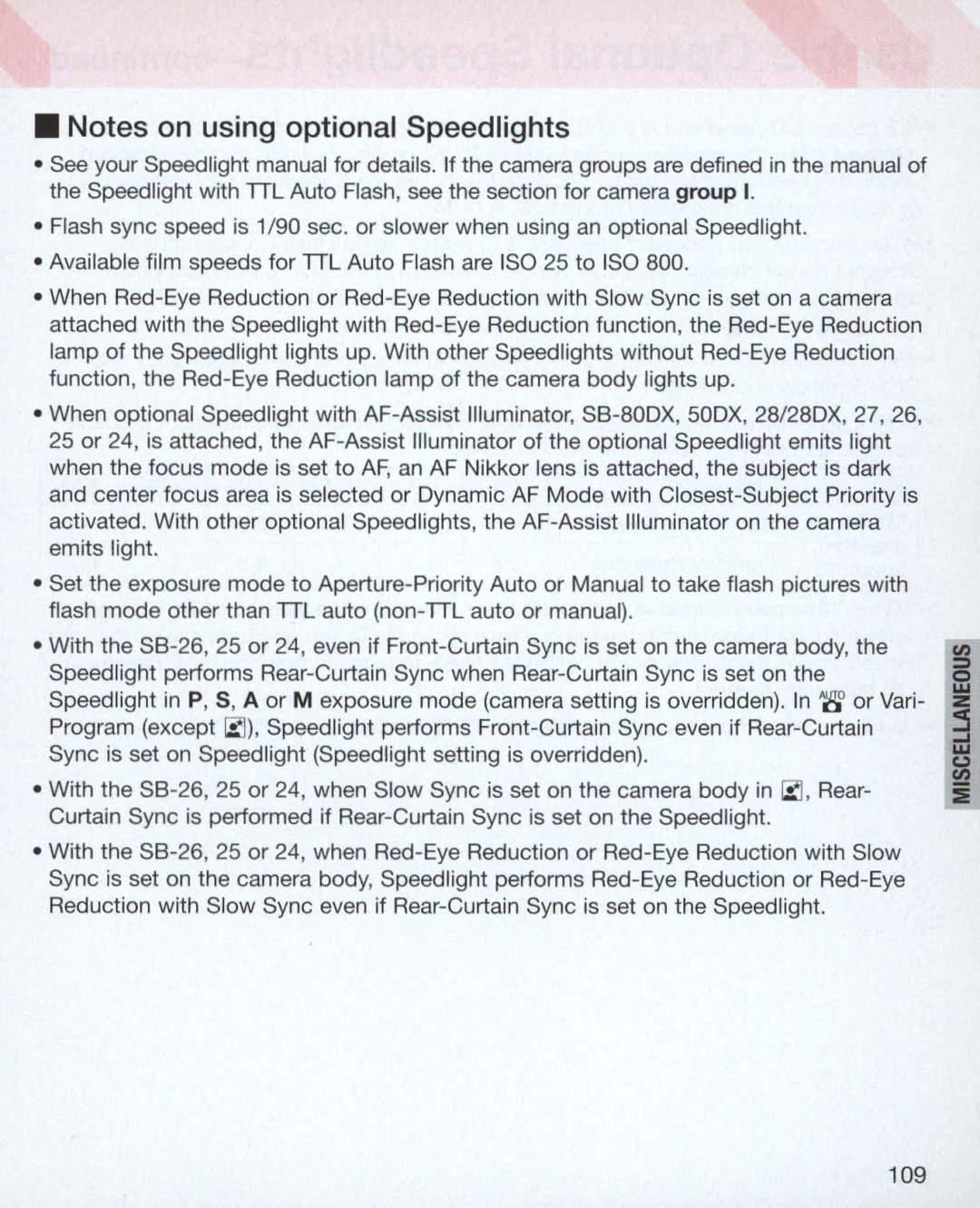 Nikon Nikon N75 instruction manual 109 