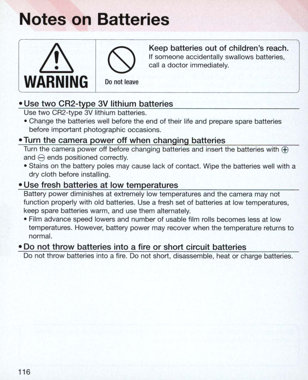 Nikon Nikon N75 instruction manual Call a doctor immediately, Do not leave 