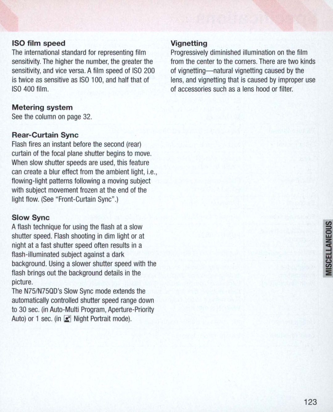 Nikon Nikon N75 instruction manual 123 