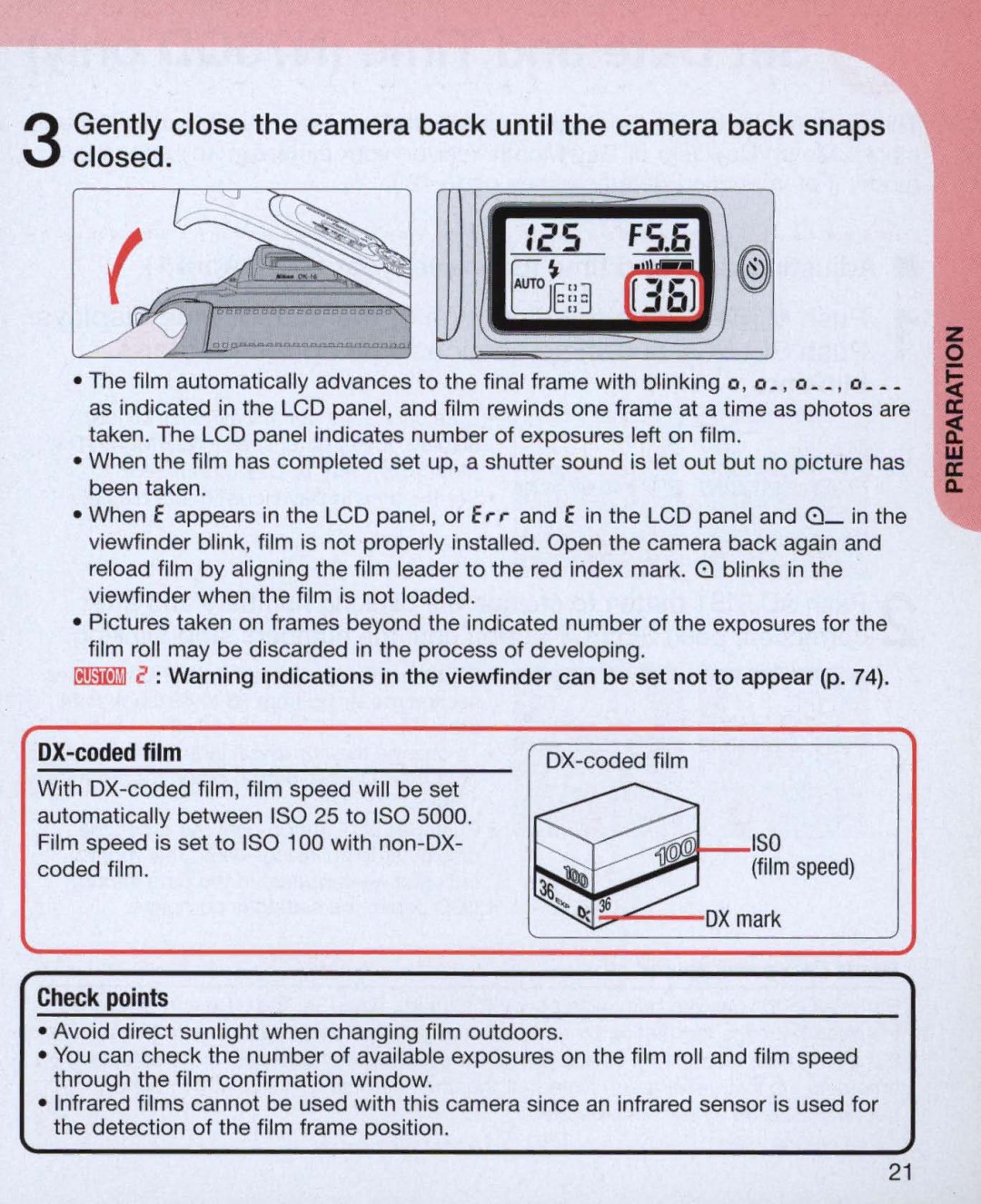 Nikon Nikon N75 instruction manual ~E3 n3@ @, OX-coded film 