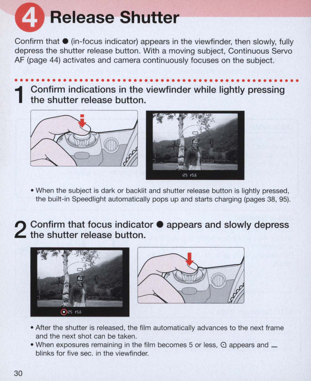 Nikon Nikon N75 instruction manual Release Shutter 