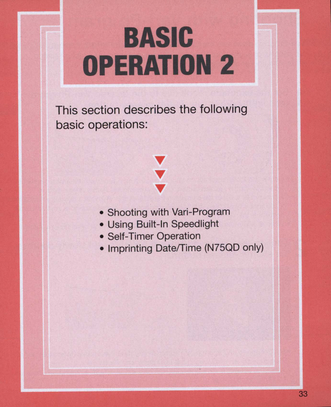 Nikon Nikon N75 instruction manual Basic Operation 