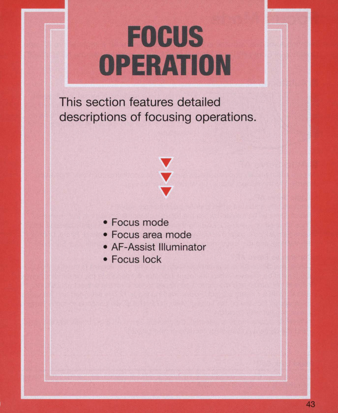 Nikon Nikon N75 instruction manual Focus Operation 