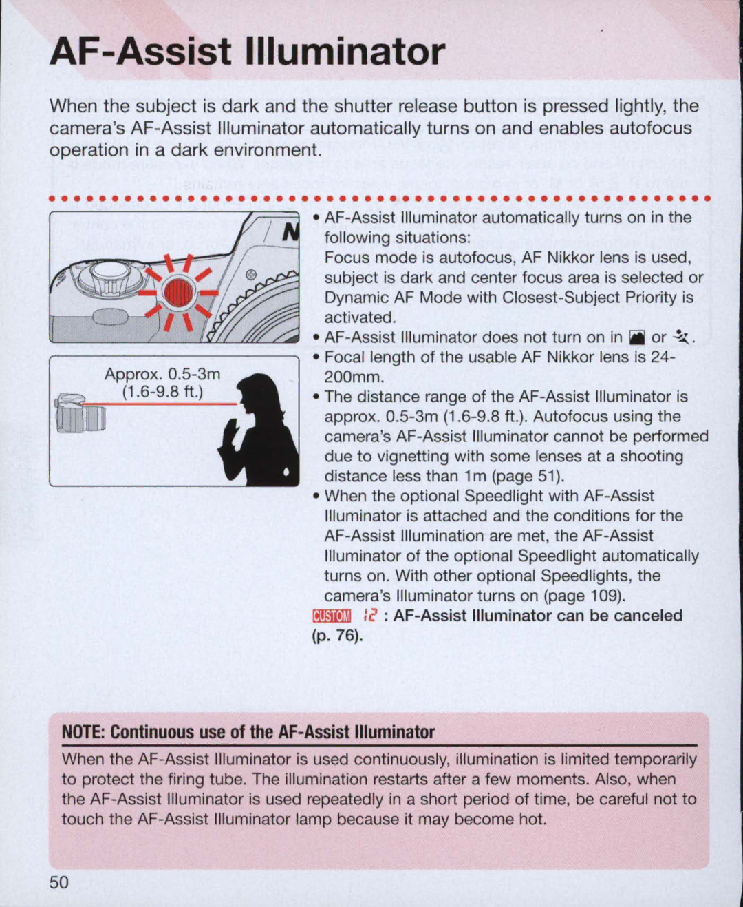 Nikon Nikon N75 instruction manual ~ e AF-Assist Illuminator can be canceled 