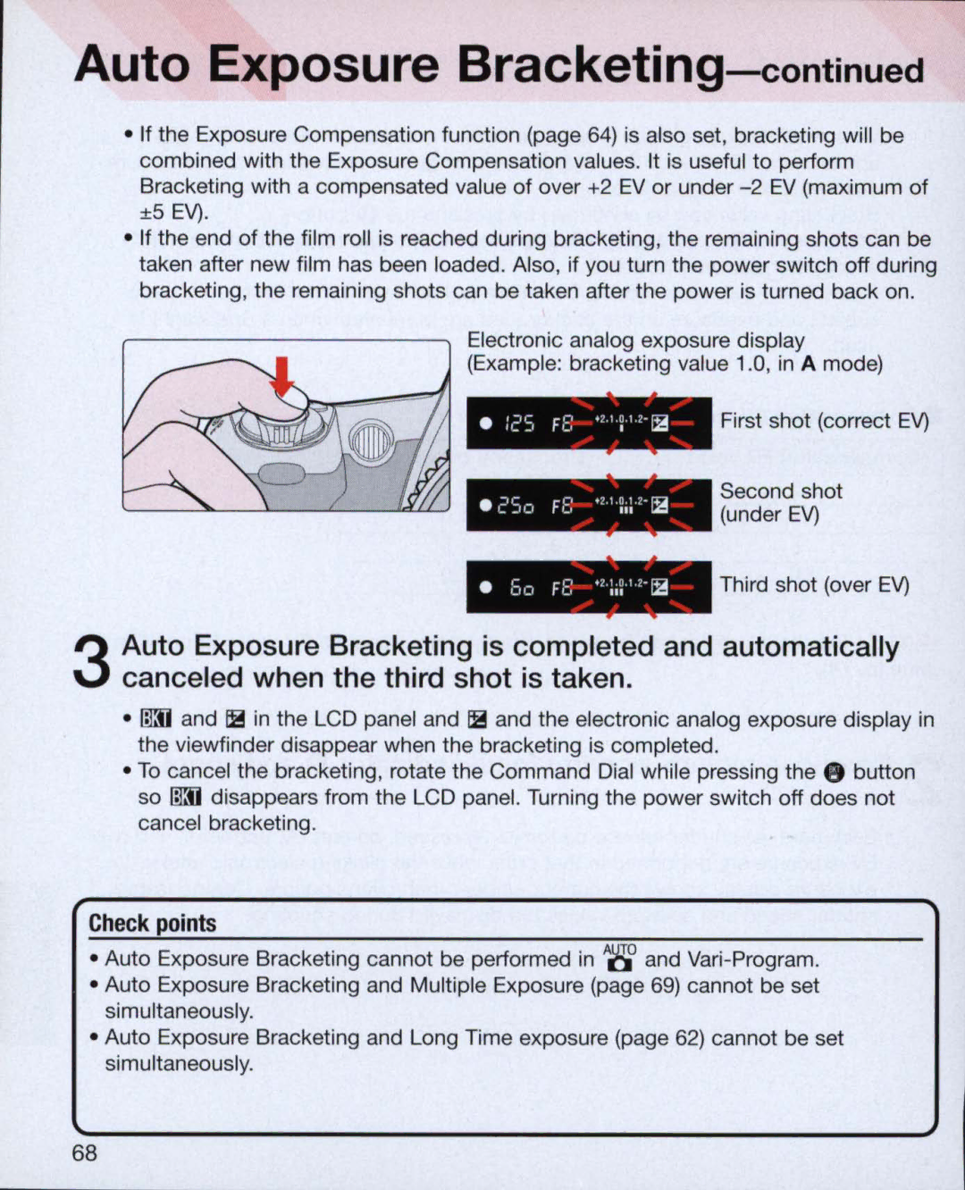 Nikon Nikon N75 instruction manual Auto Exposure Bracketing 