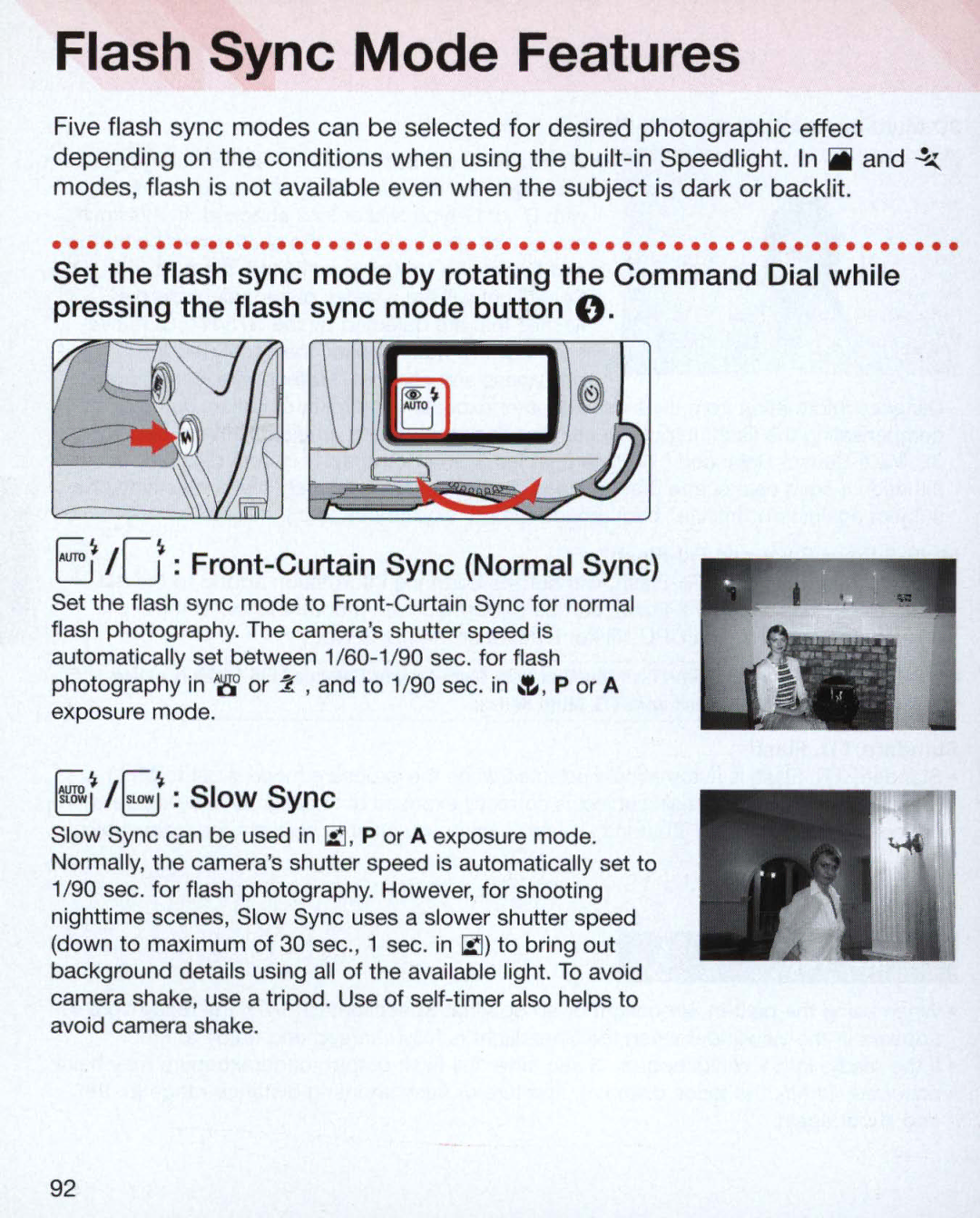 Nikon Nikon N75 instruction manual Flash Sync Mode Features, §j/1 Slow Sync 