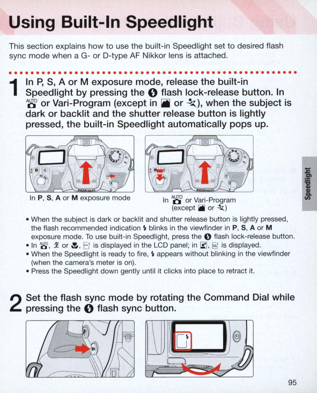 Nikon Nikon N75 instruction manual P, S, a or M exposure mode, Except ~ or ~ 