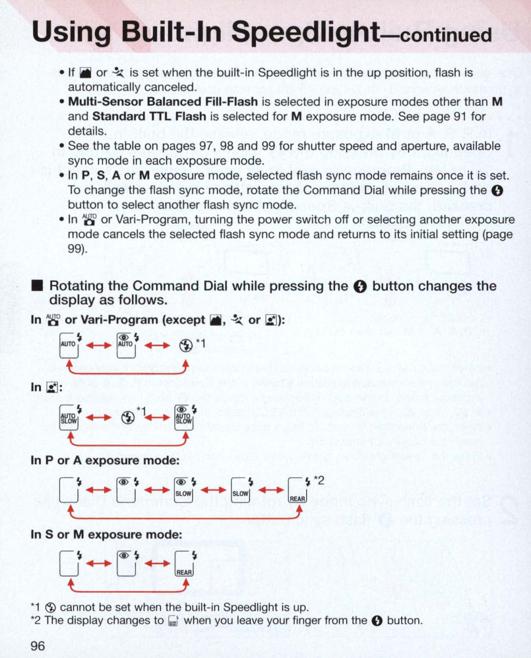 Nikon Nikon N75 instruction manual or Vari-Program except 1iiiiiI. ~ or ~, P or a exposure mode 