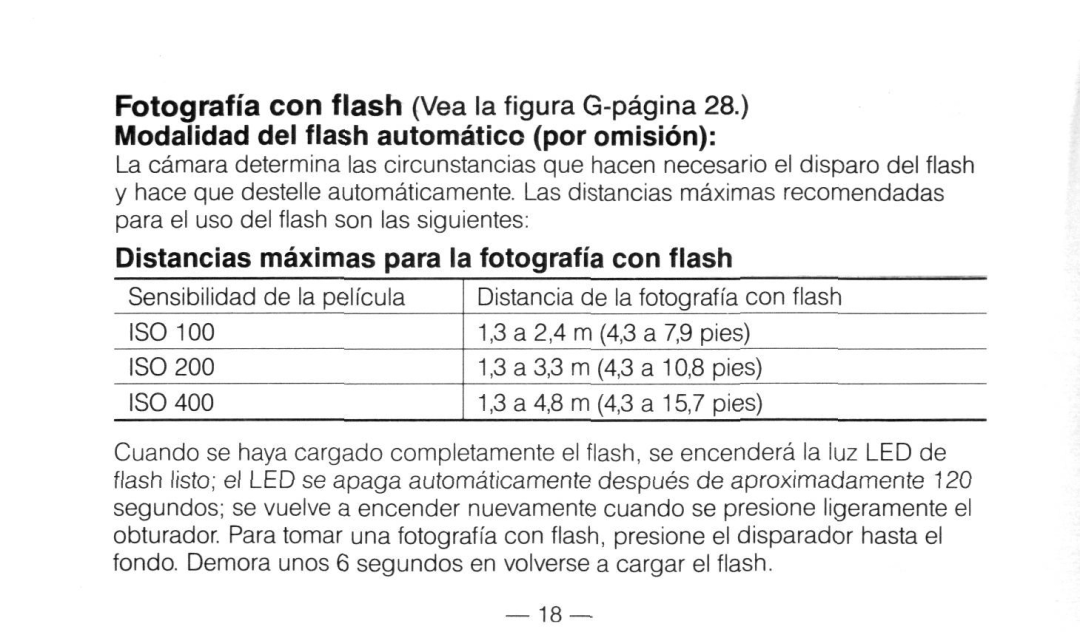 Nikon Not available instruction manual Distancias maximas para la fotografia con flash 