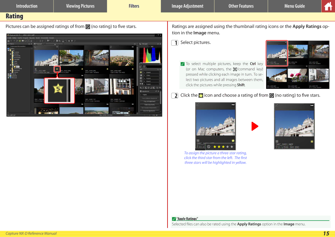 Nikon NX-D manual AApply Ratings 