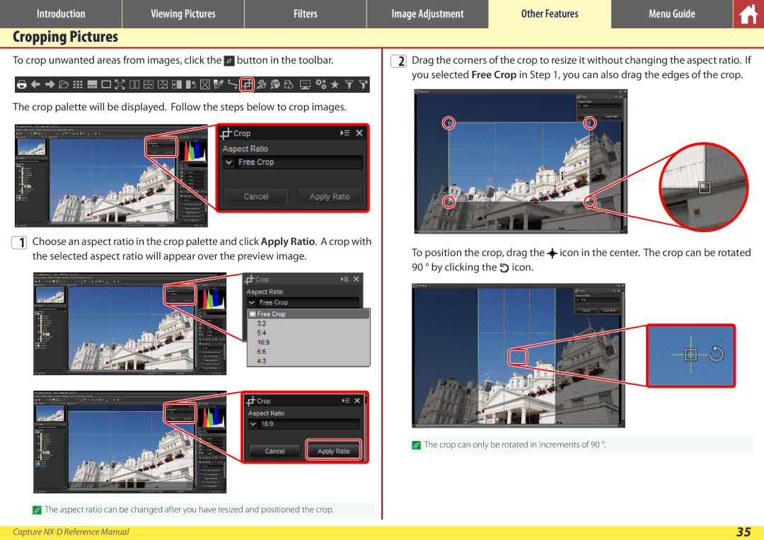 Nikon NX-D manual Cropping Pictures 