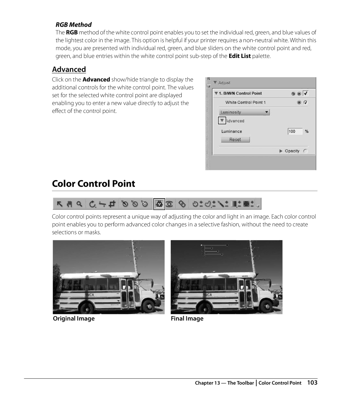 Nikon NX2 user manual Color Control Point, RGB Method 