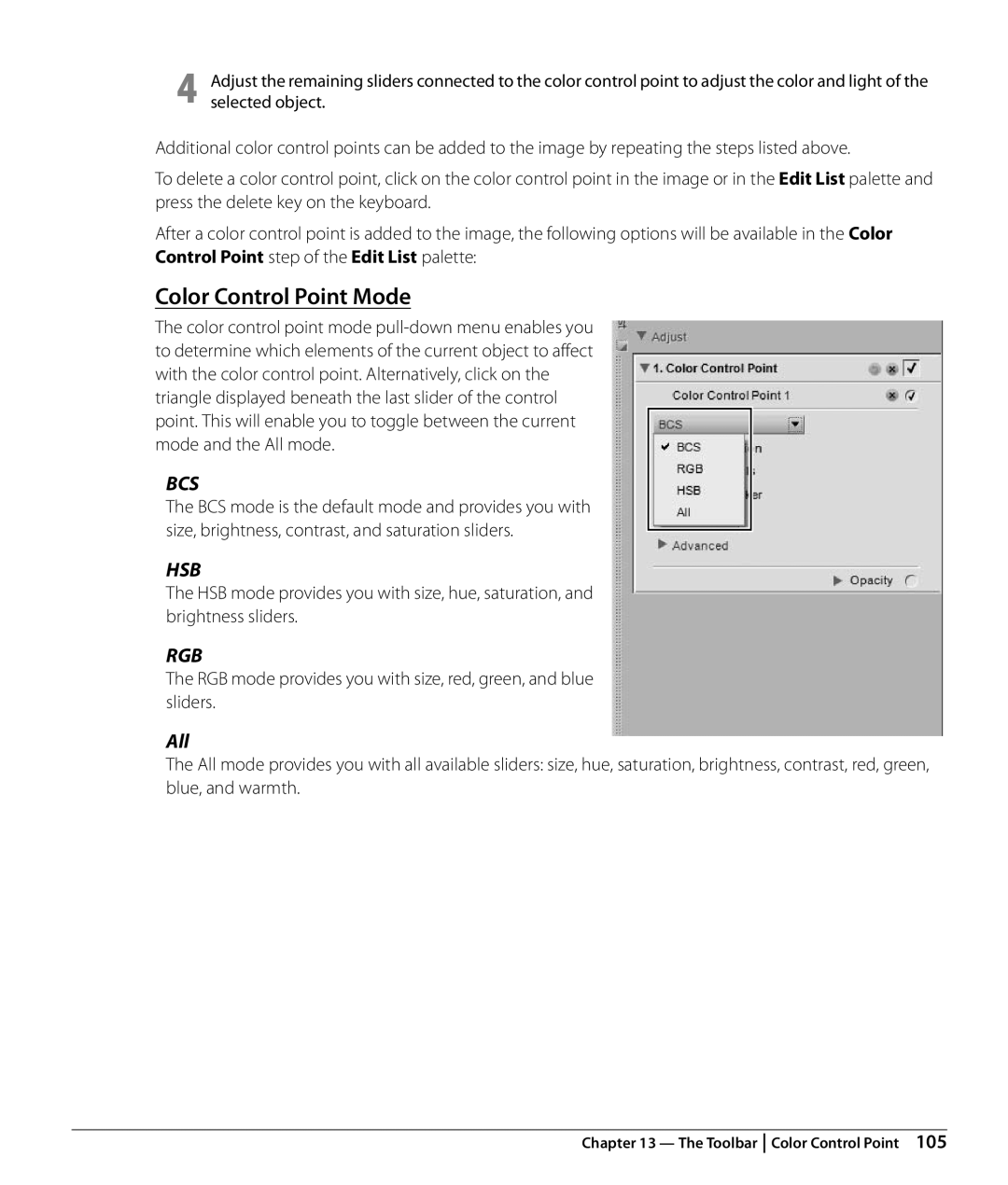 Nikon NX2 user manual Color Control Point Mode, All 