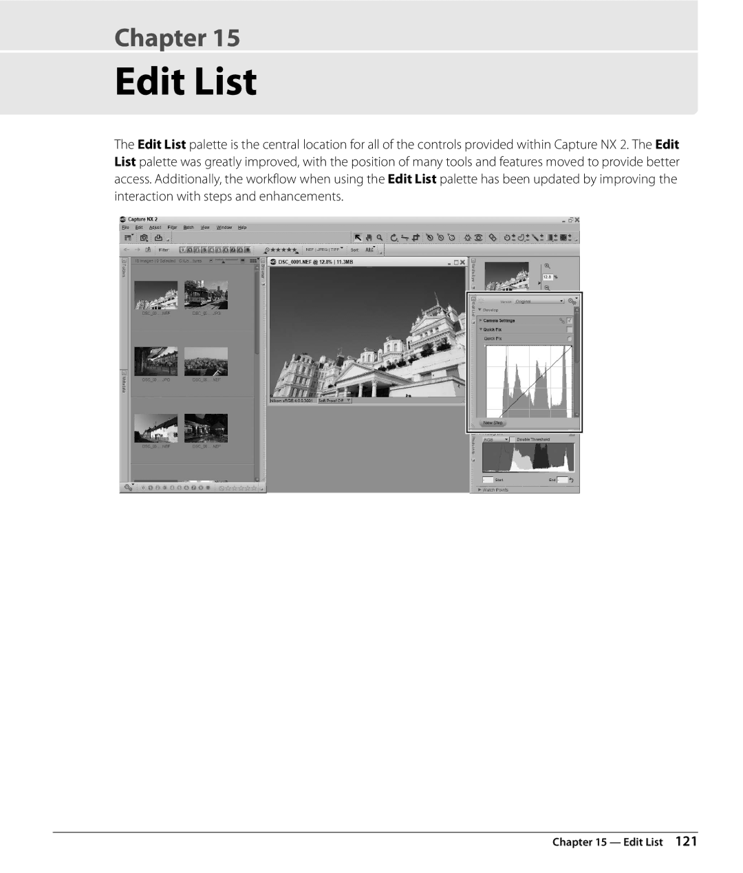 Nikon NX2 user manual Edit List 