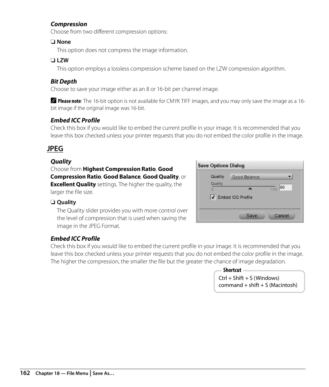 Nikon NX2 user manual Compression, Bit Depth, None, Quality 