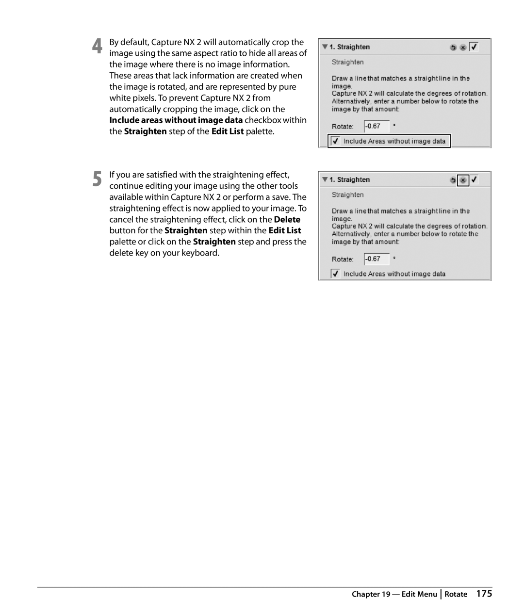 Nikon NX2 user manual Available within Capture NX 2 or perform a save, Delete key on your keyboard 