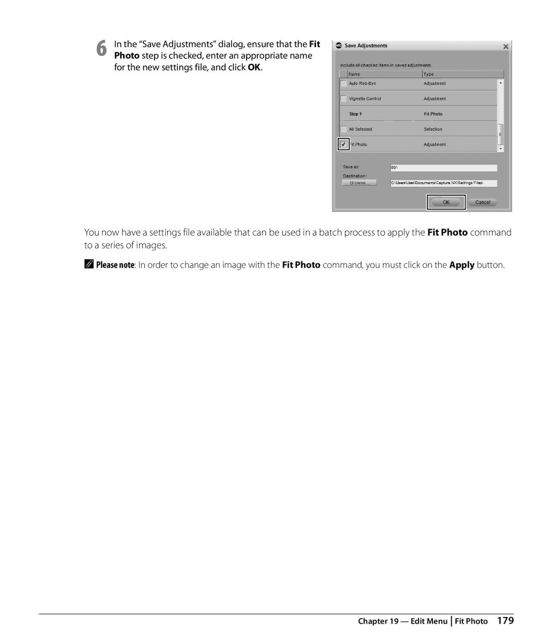 Nikon NX2 user manual Edit Menu Fit Photo 