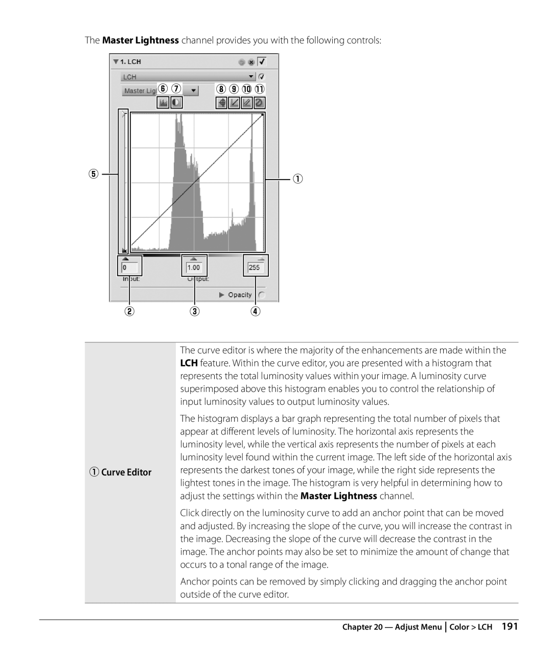 Nikon NX2 user manual Adjust Menu Color LCH 