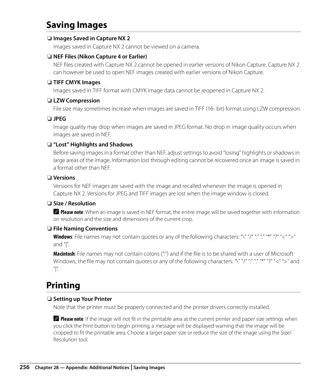 Nikon NX2 user manual Saving Images 