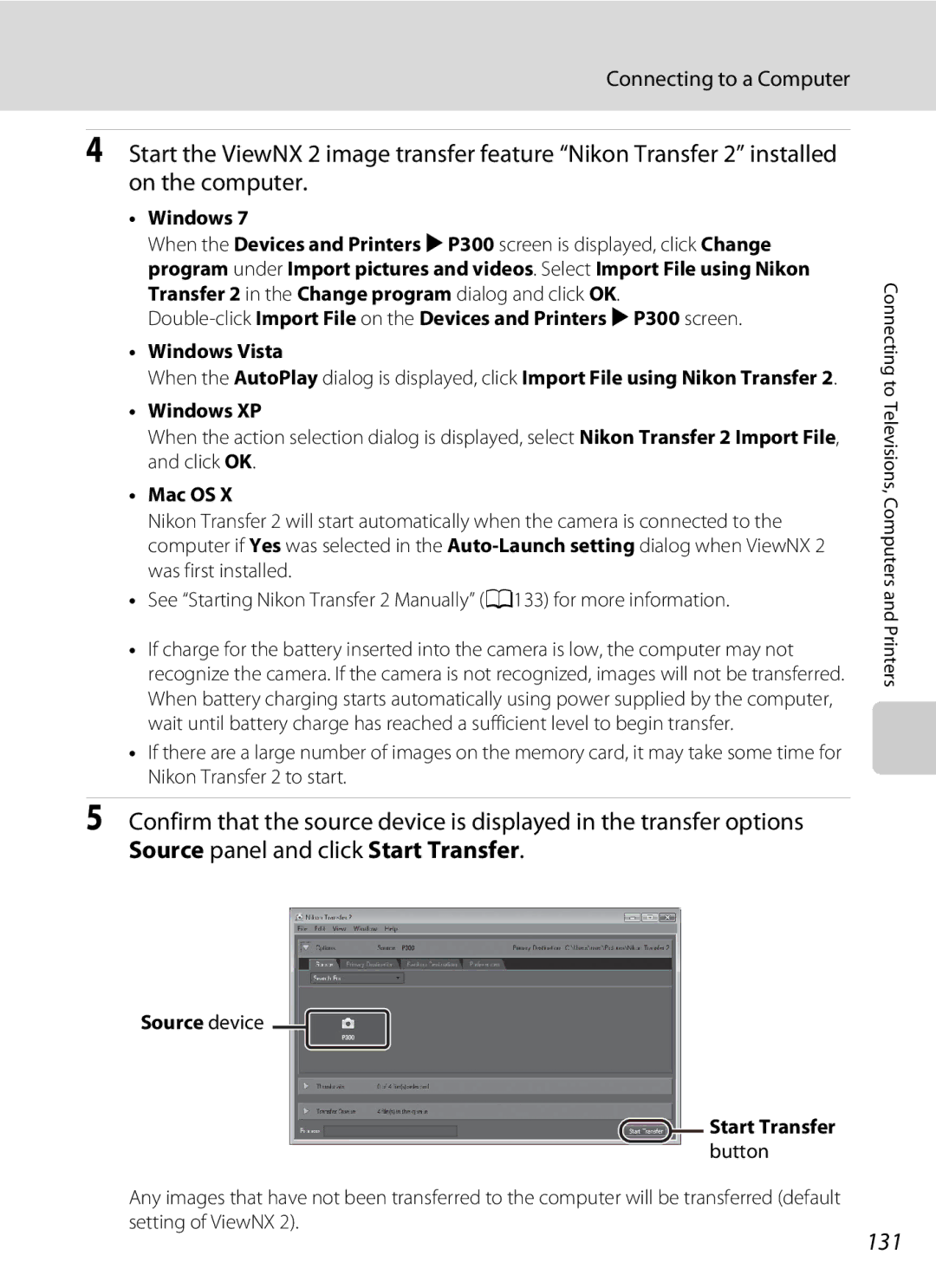 Nikon COOLPIXP300BK user manual 131, Windows 