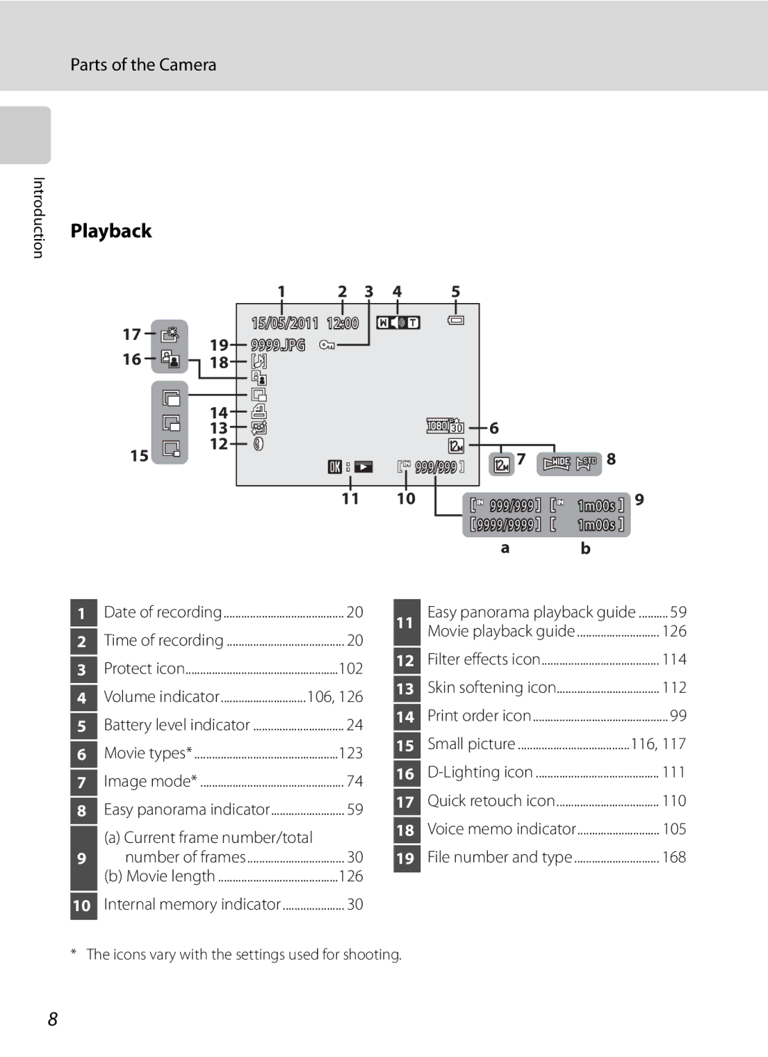 Nikon COOLPIXP300BK user manual Playback, 102, Current frame number/total 