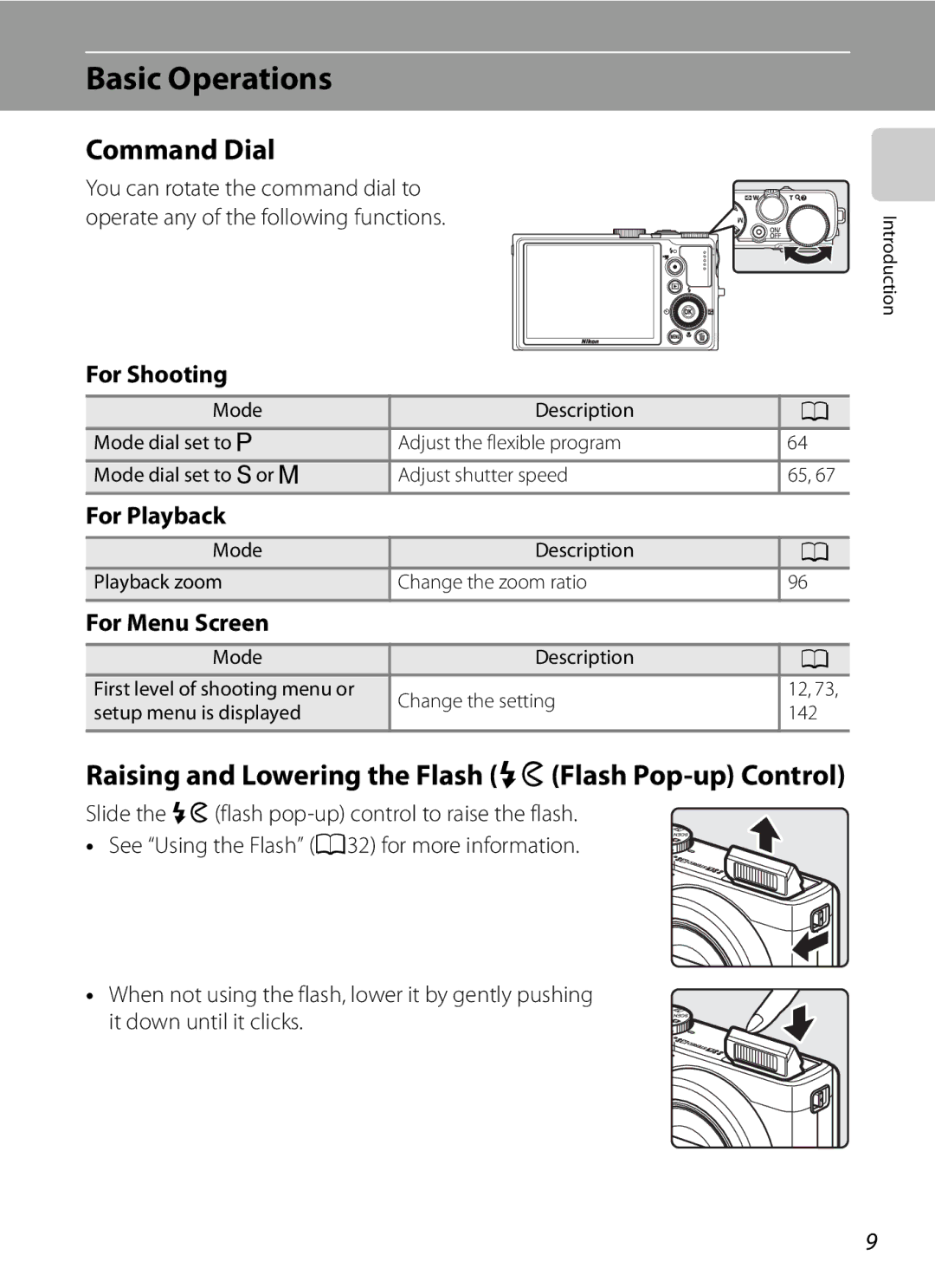 Nikon COOLPIXP300BK user manual Basic Operations, Command Dial, For Shooting, For Playback, For Menu Screen 