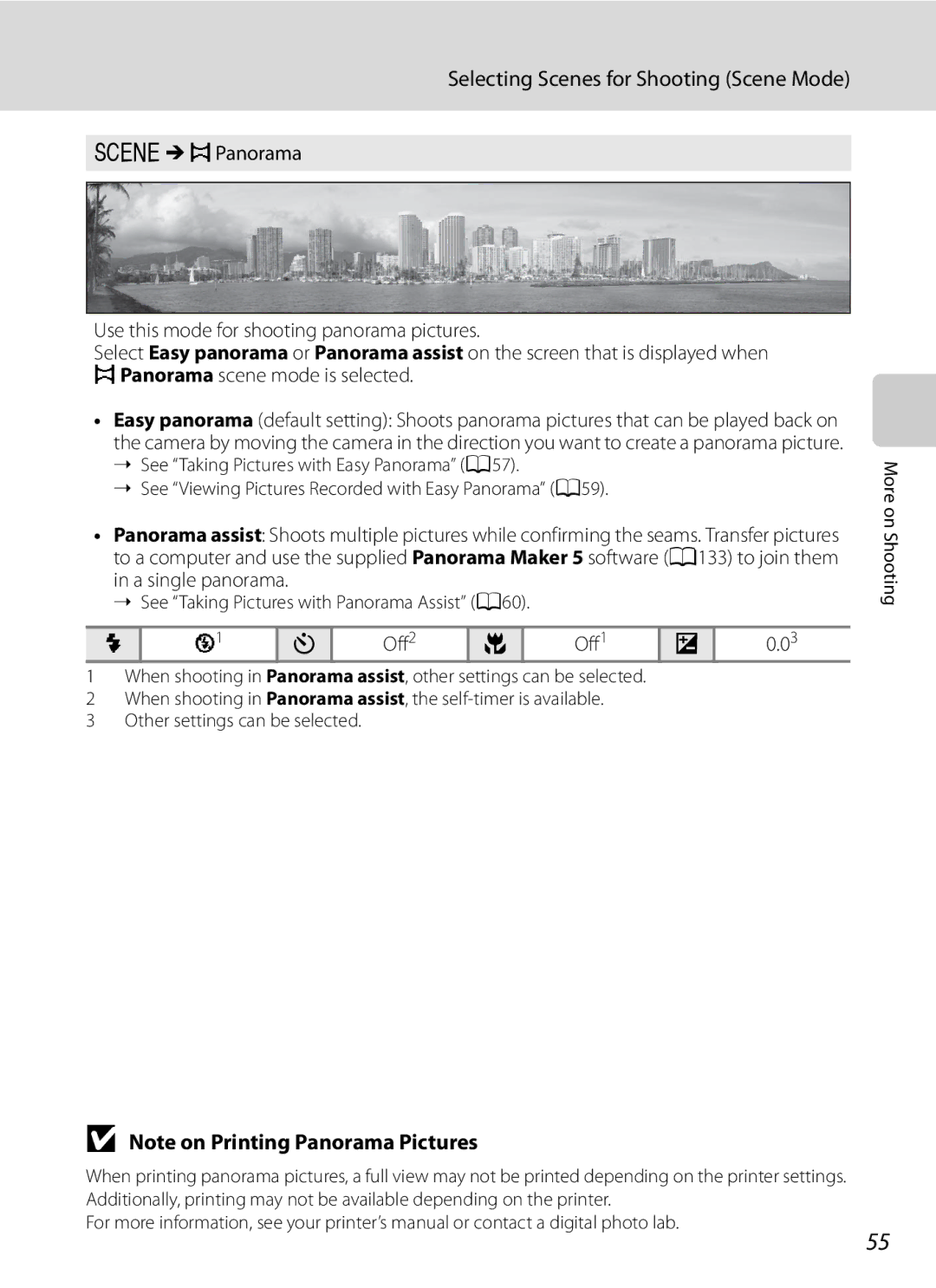 Nikon COOLPIXP300BK user manual See Taking Pictures with Panorama Assist A60 