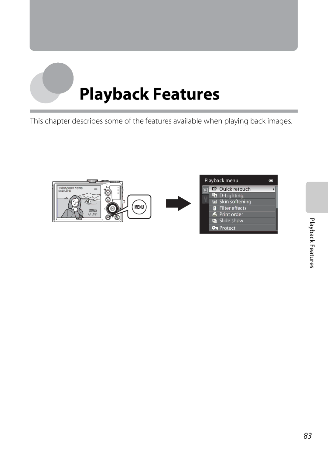 Nikon P310 manual Playback Features 