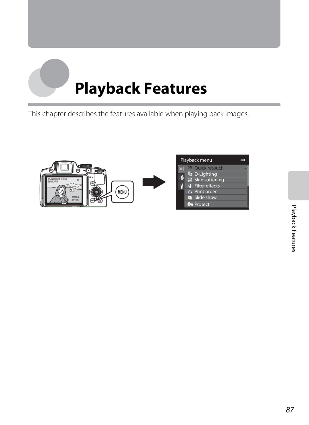 Nikon COOLPIXP510BLK, COOLPIXP510RED manual Playback Features 