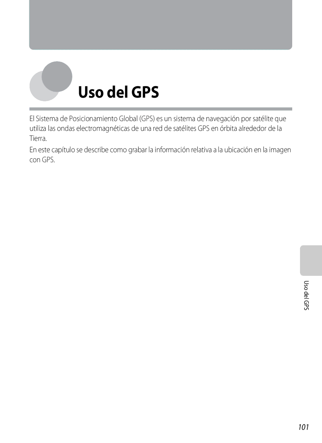 Nikon P510 manual Uso del GPS, 101 