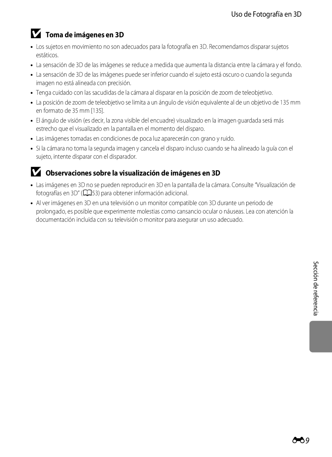 Nikon P510 manual Uso de Fotografía en 3D, Toma de imágenes en 3D, Observaciones sobre la visualización de imágenes en 3D 