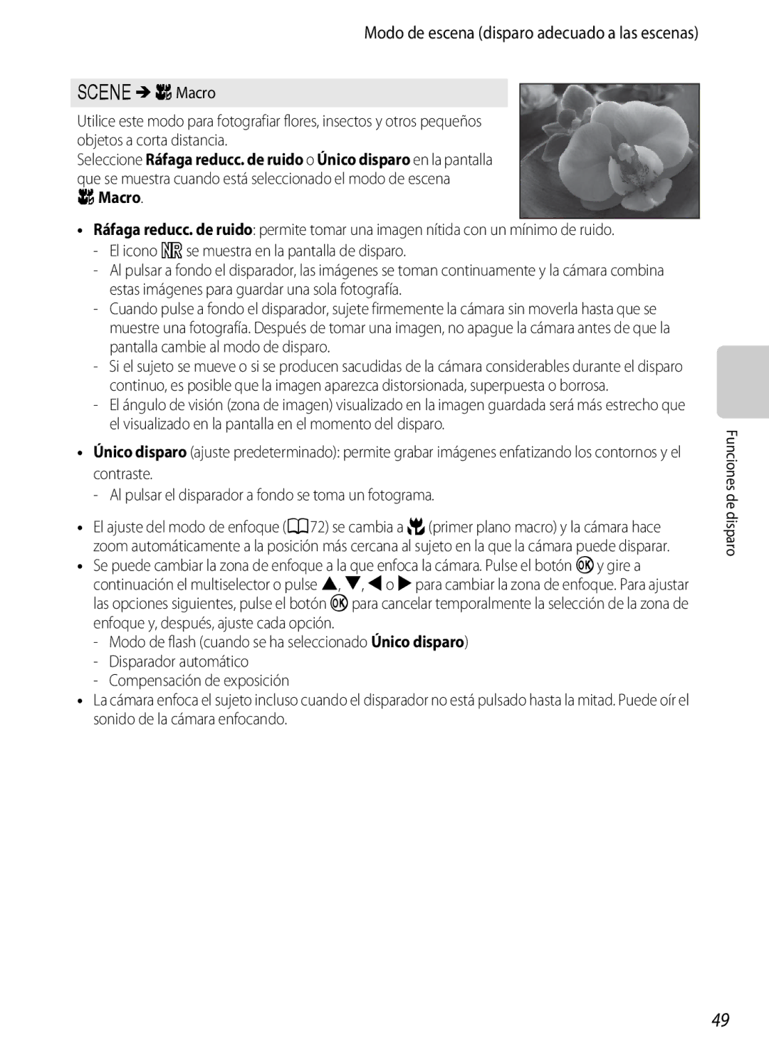 Nikon P510 manual Macro, El icono xse muestra en la pantalla de disparo 