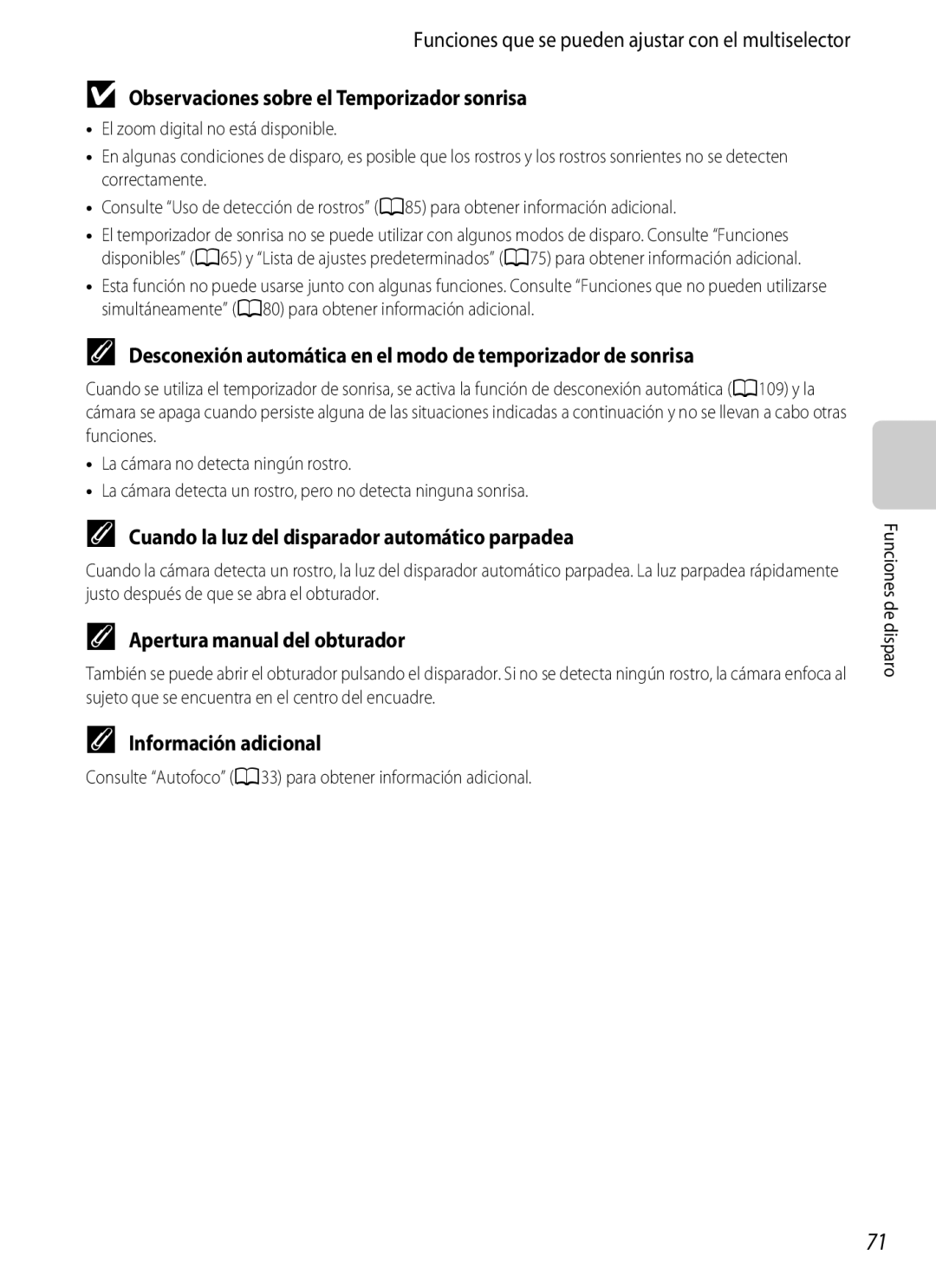 Nikon P510 manual Observaciones sobre el Temporizador sonrisa, Cuando la luz del disparador automático parpadea 