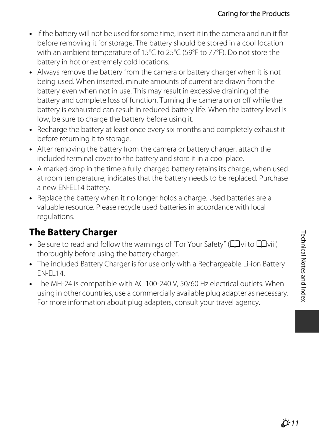 Nikon COOLPIXP7700BLK manual Battery Charger, F11 