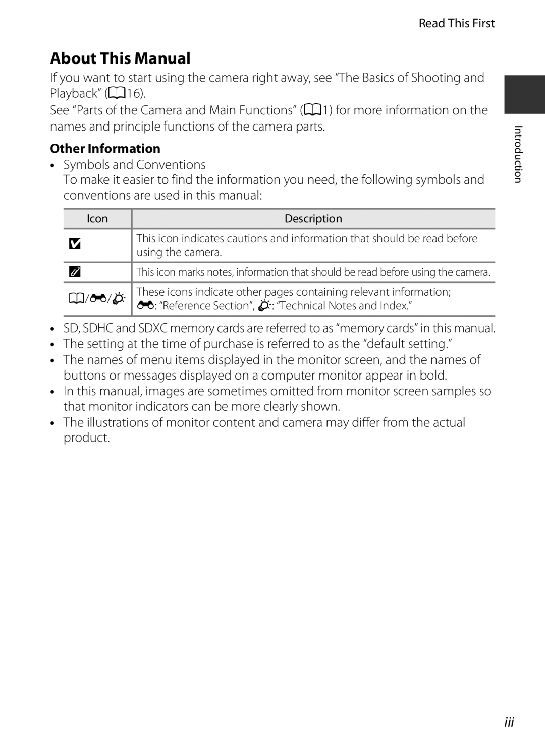 Nikon COOLPIXP7700BLK manual About This Manual, Iii, Read This First, Other Information 