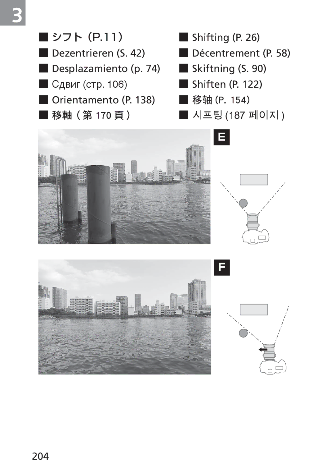 Nikon PC-E, 2168 user manual 移軸（第 170 頁）, 204 