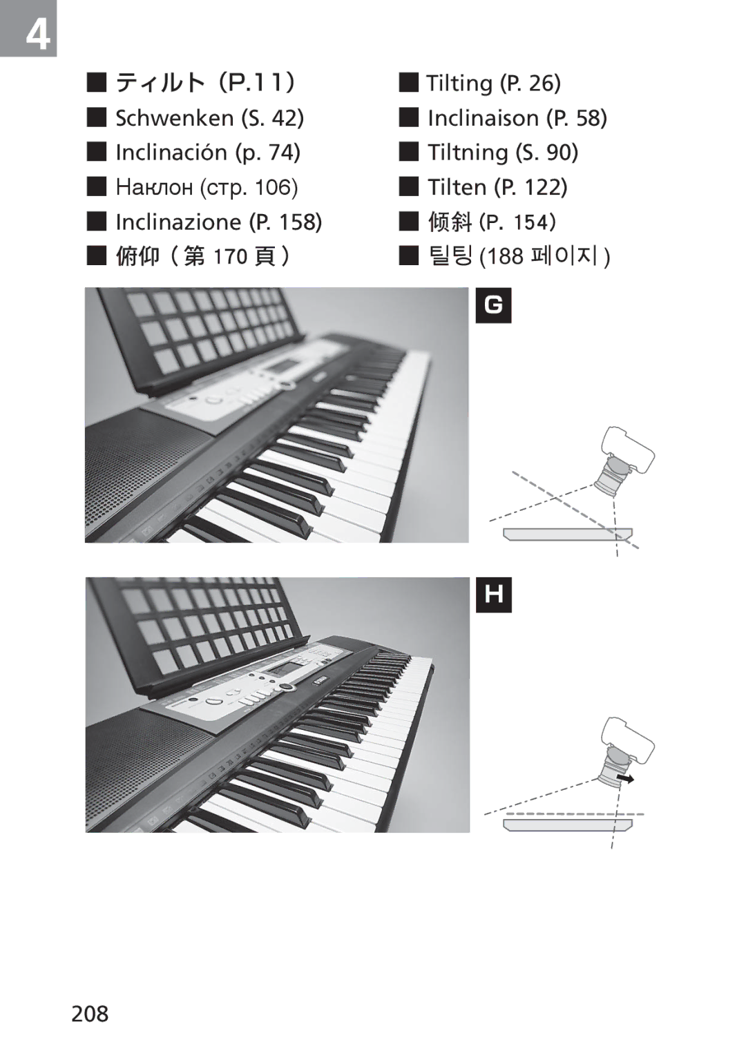 Nikon PC-E, 2168 user manual 俯仰（第 170 頁）,  208 