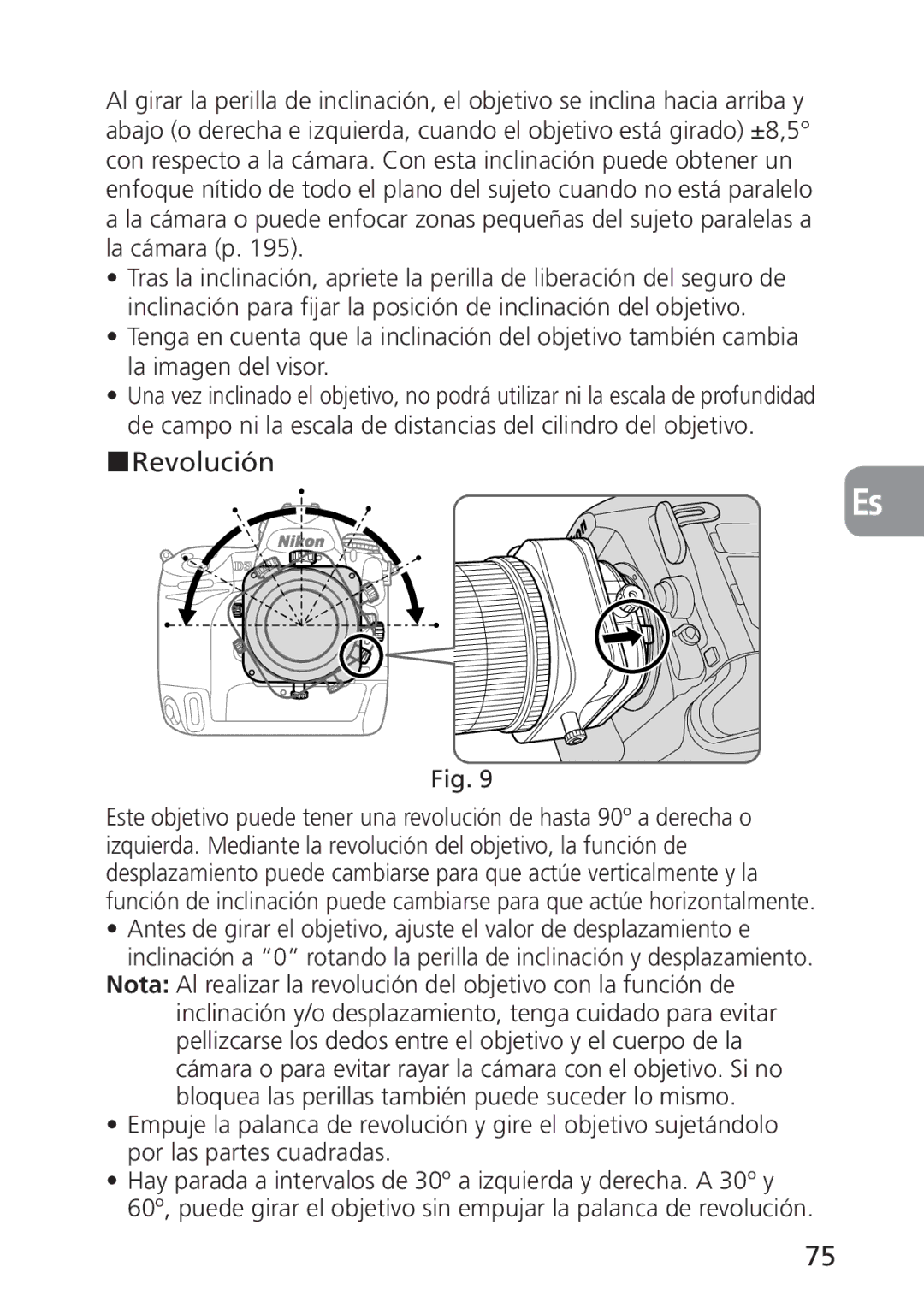 Nikon 2168, PC-E user manual Revolución 