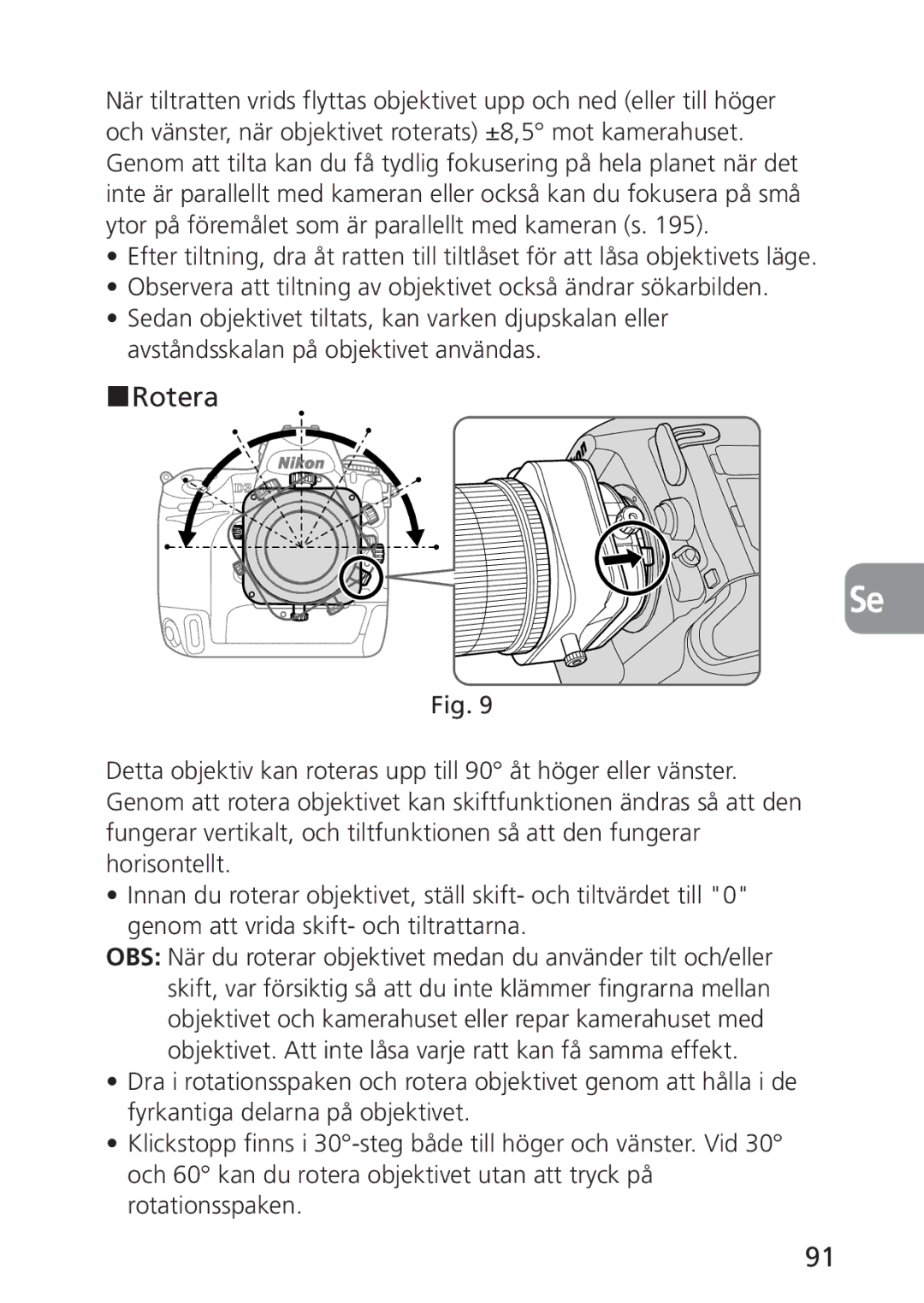 Nikon 2168, PC-E user manual Rotera 