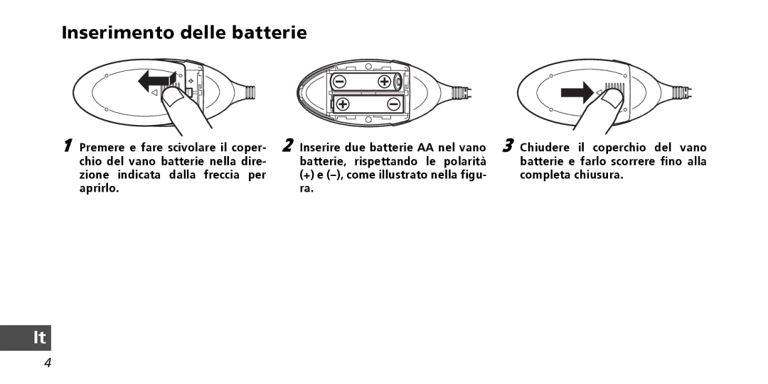 Nikon PD-10 instruction manual Inserimento delle batterie 