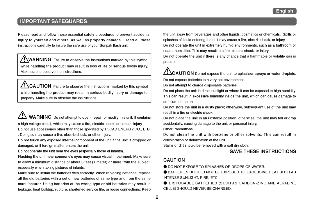 Nikon PZ40X instruction manual Important Safeguards 