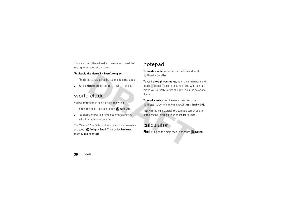 Nikon QA4 manual World clock, Calculator, To disable the alarm if it hasn’t rung yet 