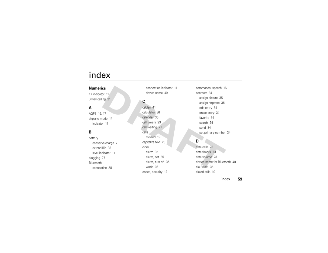 Nikon QA4 manual Index 