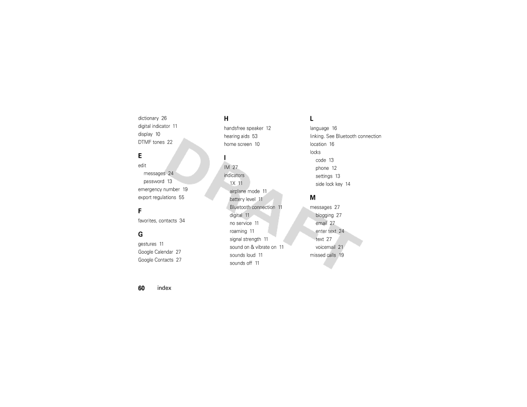 Nikon QA4 manual Display 10 Dtmf tones Edit messages 24 password 