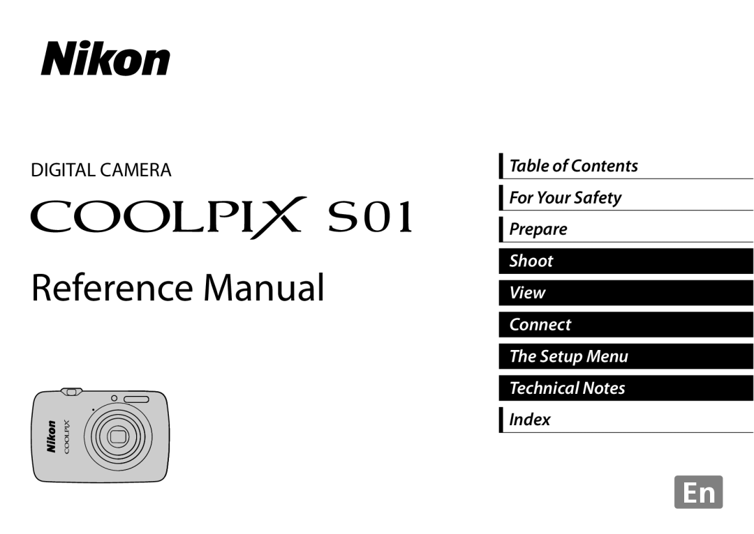 Nikon S01 Silver, COOLPIXS01RED, COOLPIXS01SIL, 26350, 26349, 26347 manual Reference Manual 