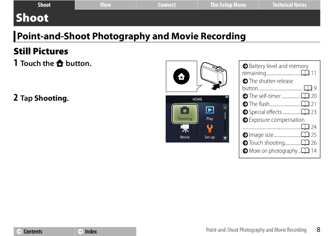 Nikon 26350, S01 Silver Point-and-Shoot Photography and Movie Recording, Still Pictures, Touch the Wbutton Tap Shooting 