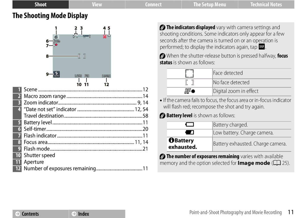 Nikon S01 Silver, COOLPIXS01RED, COOLPIXS01SIL, 26350, 26349, 26347 manual Shutter speed Aperture, NBattery, Exhausted 