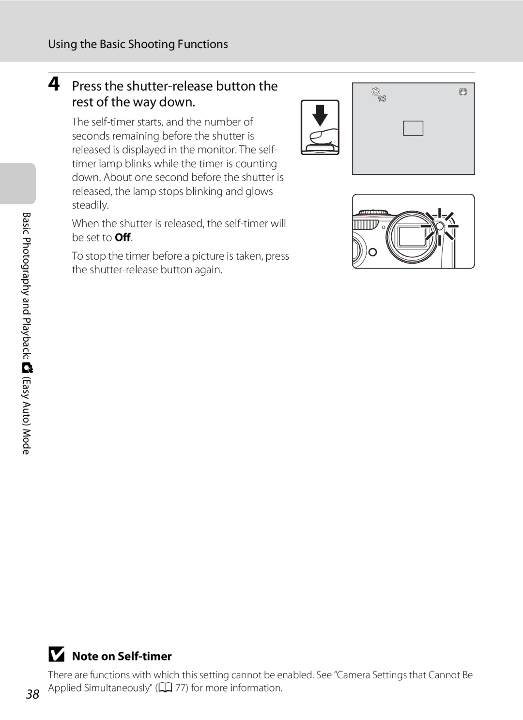 Nikon S1100pj user manual Applied Simultaneously a 77 for more information 